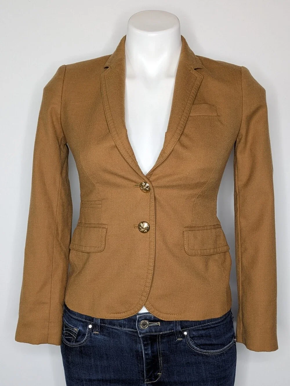J Crew Schoolboy Brown Wool Professional Blazer 00P